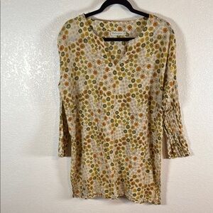 Mahogany Retro Floral Cotton Tunic Blouse Size 2X